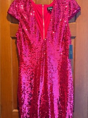 Lulu's Fuchsia Sequined Midi Dress